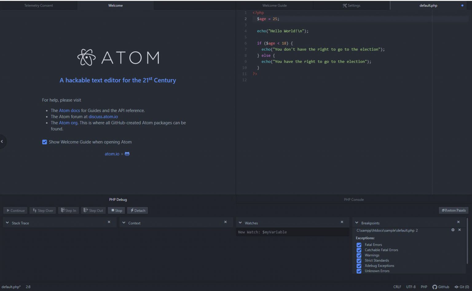 การใช้งาน XDebug เพื่อตรวจสอบการทำงานของโค้ดของ PHP บน Atom IDE ในกรณี ...