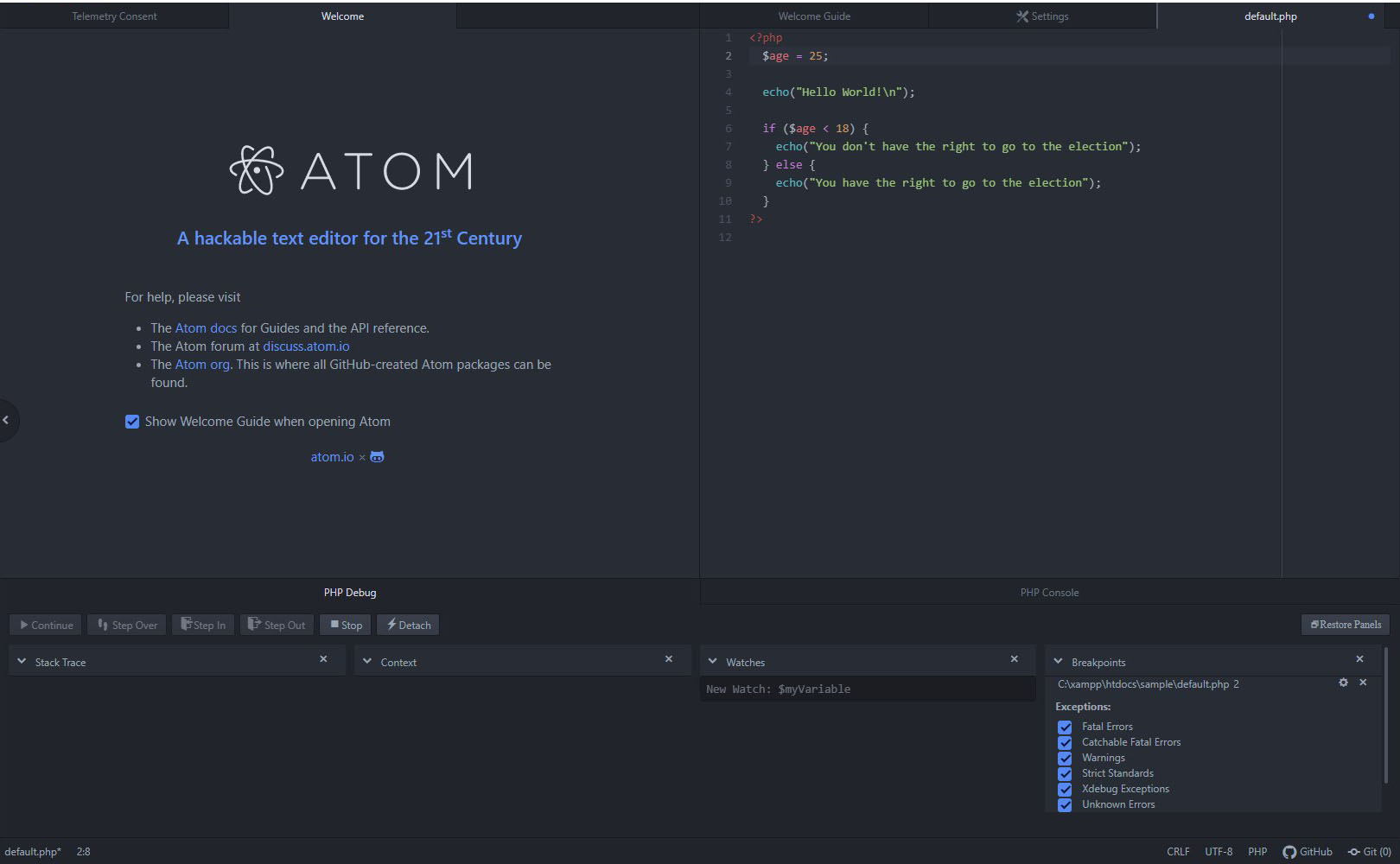 การใช้งาน XDebug เพื่อตรวจสอบการทำงานของโค้ดของ PHP บน Atom IDE ในกรณี ...