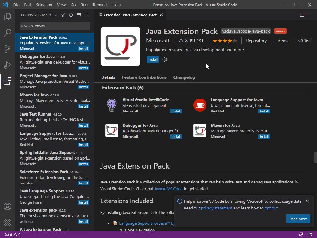 การติดตั้ง Extension เพิ่มเติมเพื่อให้ Visual Studio Code  สามารถคอมไพล์และรันโค้ดภาษา Java ได้ – Knowledge Management