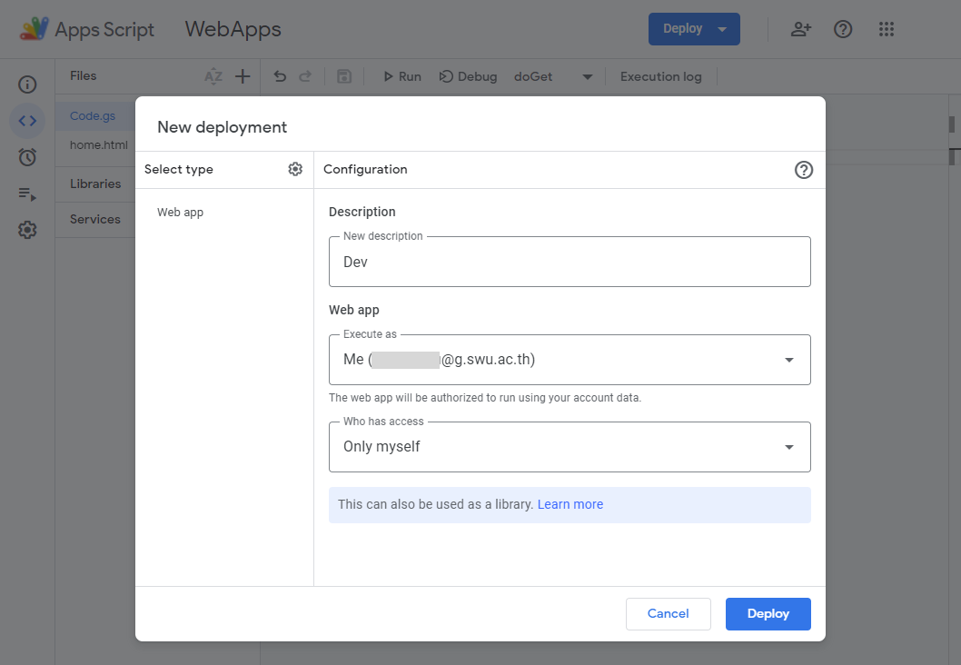 เริ่มต้น Web Apps ด้วย Google Apps Script – Knowledge Management